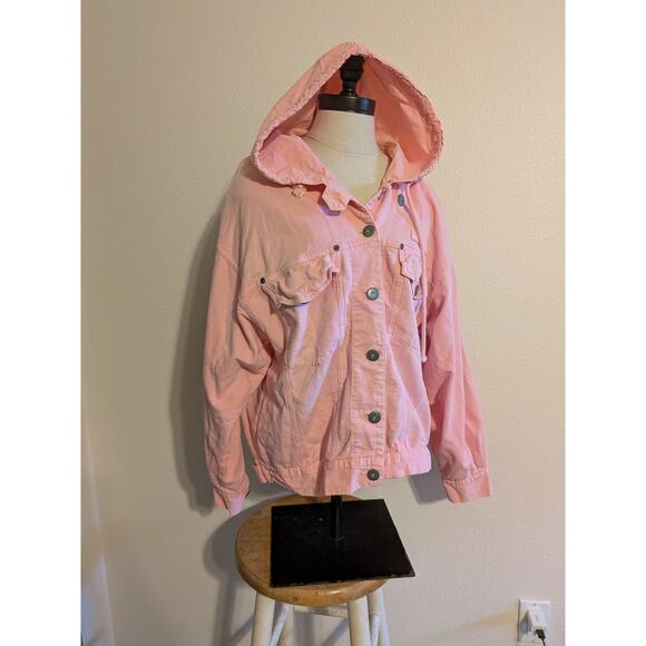 Sof-wear pink button up trench jacket size M - Picture 1 of 6